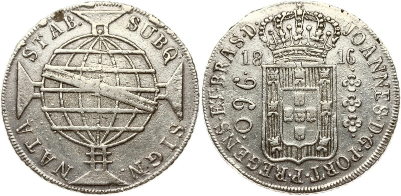 Brazil. John VI (1799-1816). 960 Reis 1816 R. Silver 26.78 g. KM 307.3. Removed ...