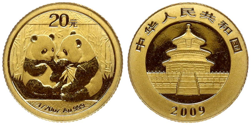 China. 20 Yuan 2009 Panda. Gold .999, 1.54 g.