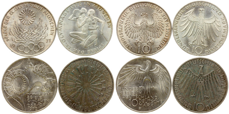 Germany, Federal Republic. 10 Mark 1972 Olympic Games in Munich. Silver .625, to...