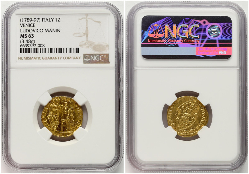 Italy, Venice. Ludovico Manin (1789-1797). Zecchino. Gold 3.48 g. KM 755, Fr. 14...