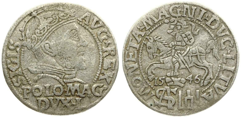 Lithuania. Zygmunt II August (1545-1572). Polish Grosz 1546 Vilnius, legend ends...