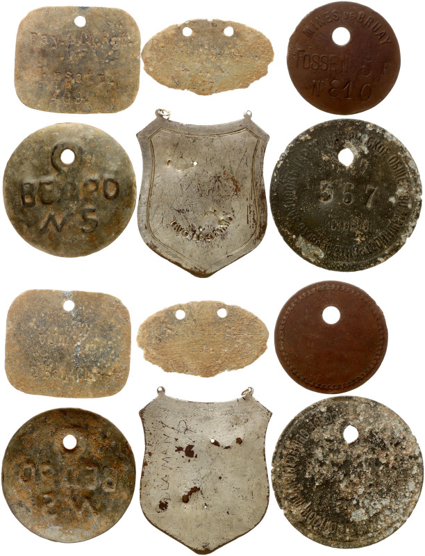 Badges of different countries. Copper silvered, iron-zinc, zinc, copper-zinc, 27...