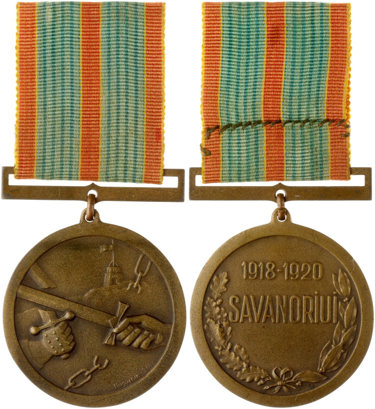 Lithuania. Medal 1920 for the Volunteer Founders of the Army (Lietuvos Kariuomen...