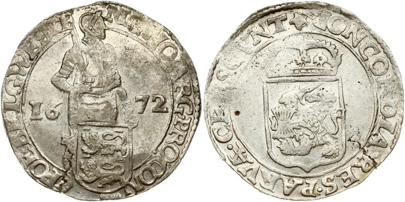 Netherlands, West Friesland. Silver Ducat 1672. Silver 27.99 g. . Dav. 4906; KM ...