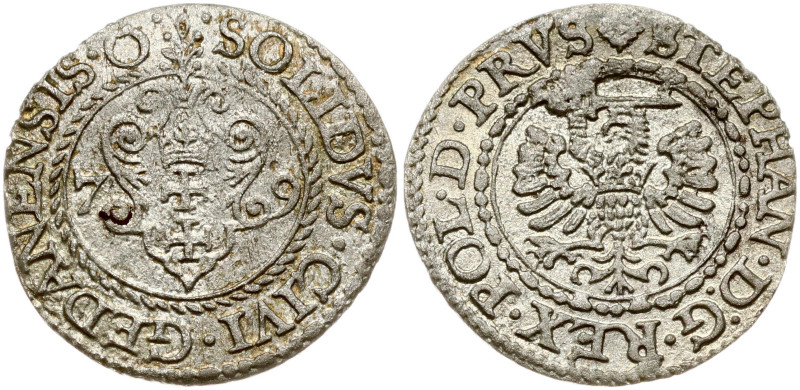 Poland. Stefan Batory (1576–1586). Szelag 1579 Gdansk. Silver 0.85 g. Kop. 7426 ...