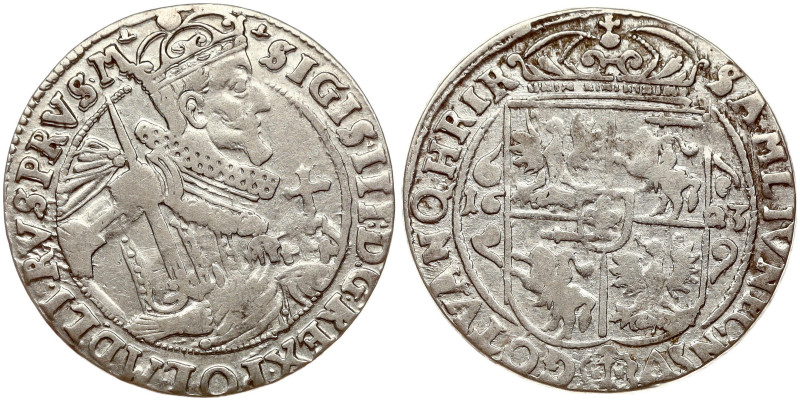 Poland. Zygmunt III Waza (1587-1632). Ort 1623 Bydgoszcz, PRVS.M+ Silver 5.68 g....