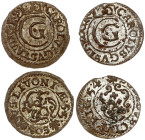 Swedish Livonia Szelag 1654 & 1655 Riga Lot of 2 coins