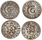 Swedish Livonia Szelag 1655 & 1659 Riga Lot of 2 coins