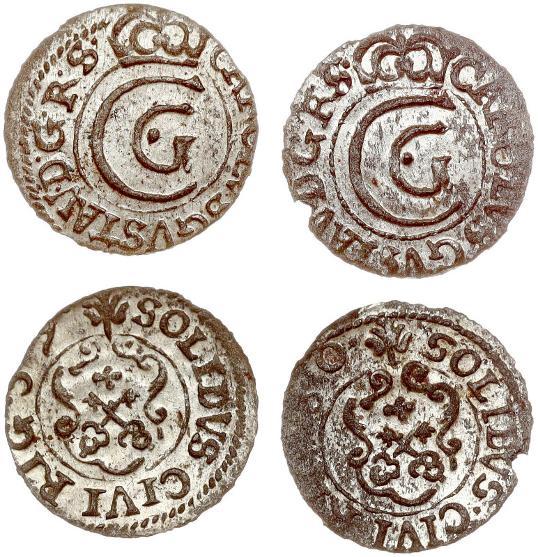 Swedish Livonia. Karol X Gustaw (1654–1660). Szelag 1659 & 1660 Riga. Billon, to...