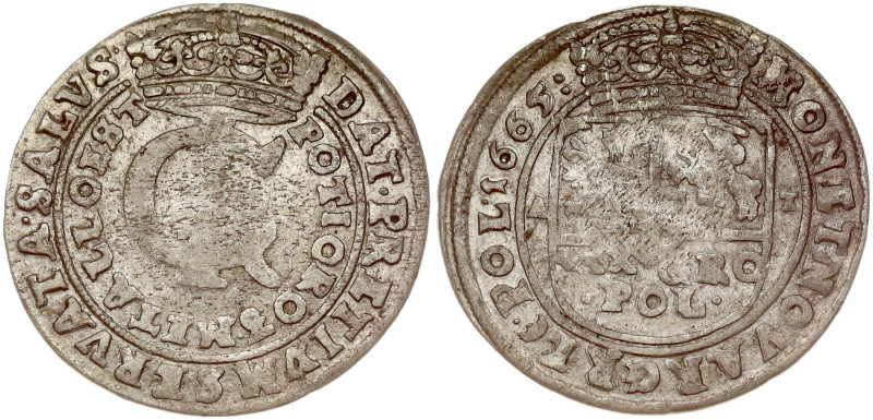 Poland. Jan II Kazimierz Waza (1649-1668). Tymf 1665 AT, Bydgoszcz. Silver 5.83 ...