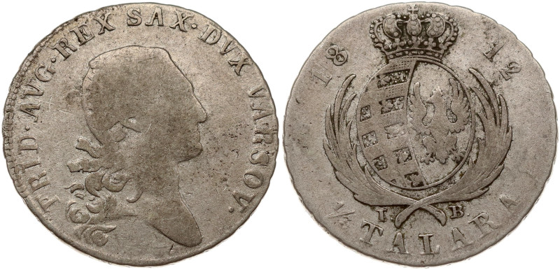 Duchy of Warsaw. Friedrich August I (1806–1827). 1/3 Taler 1812 IB. Silver 8.35 ...