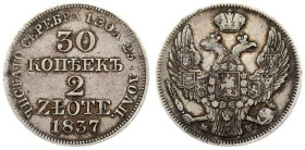 30 Kopecks - 2 Zlotych 1837 MW