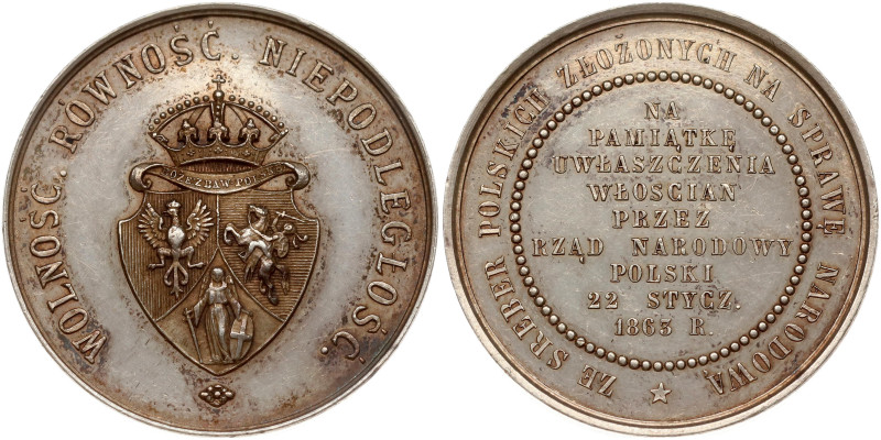 Poland. January Uprising (1863–1864). Medal commemorating the enfranchisement of...