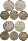 Poland 5 & 10 Zlotych 1932-1934 Lot of 5 coins