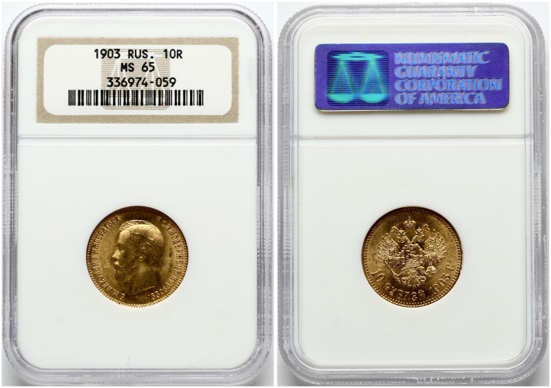 Russia. Nicholas II (1894-1917). 10 Roubles 1903 АР, St. Petersburg. Gold. Bitki...