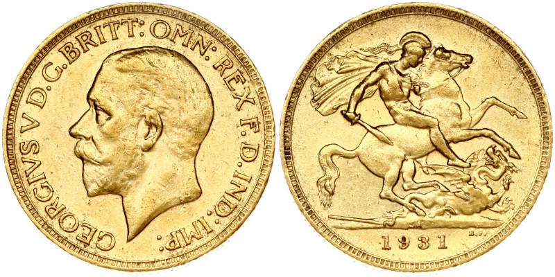 South Africa. George V (1910-1936). Sovereign 1931 SA. Gold .916, 7.95 g. KM A22...