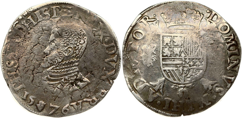 Spanish Netherlands, Brabant. Philip II (1556-1598). Philipsdaalder (ecu) 1576 A...