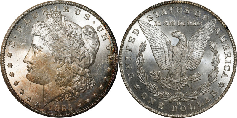 1885-CC GSA Morgan Silver Dollar. MS-64. (NGC).

The original box and card are...