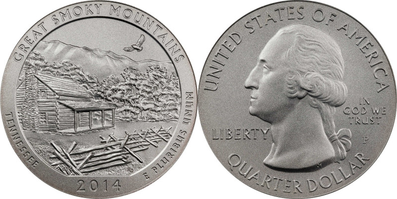 2014-P America the Beautiful Silver Bullion Coin. Great Smoky Mountains National...