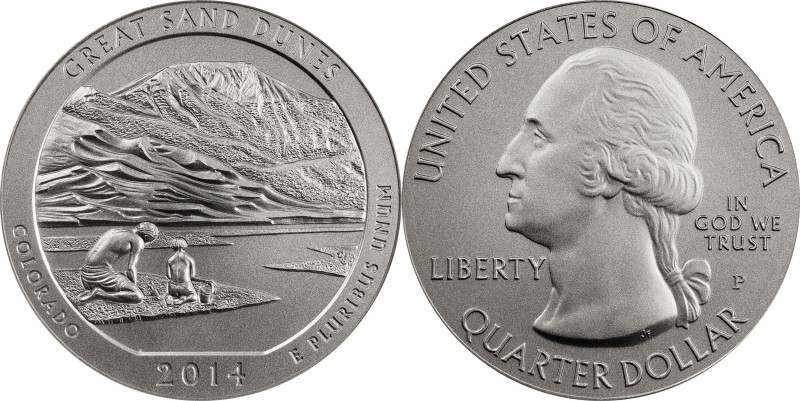 2014-P America the Beautiful Silver Bullion Coin. Great Sand Dunes National Park...