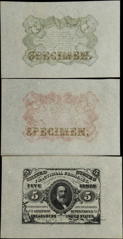 Lot of (3) Fr. 1236sp & 1238sp. 5 Cents. Third Issue. Choice Very Fine to Gem Un...