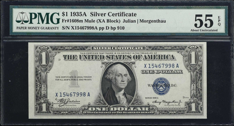 Lot of (7) Fr. 1607 & 1608m. 1935-35A $1 Silver Certificates. PMG About Uncircul...