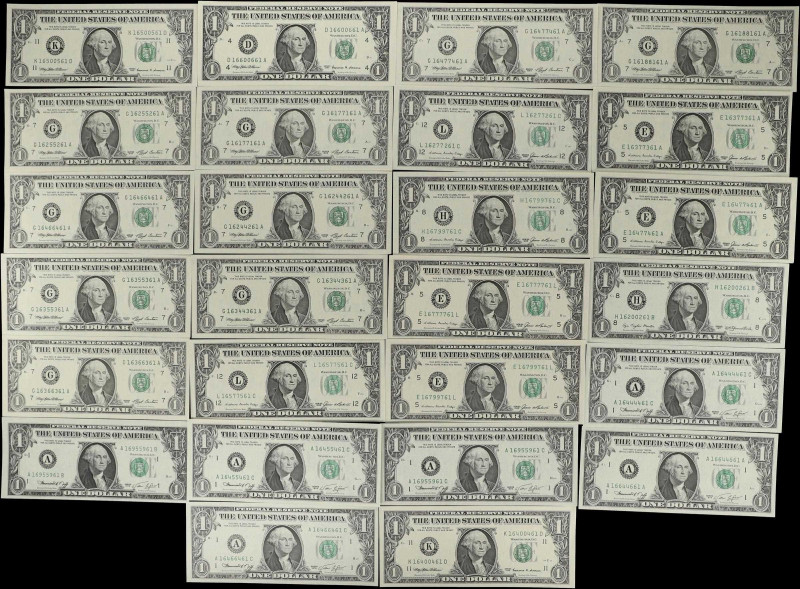 Lot of (26) Various 1974-99 $1 Federal Reserve Notes. Choice Uncirculated to Gem...