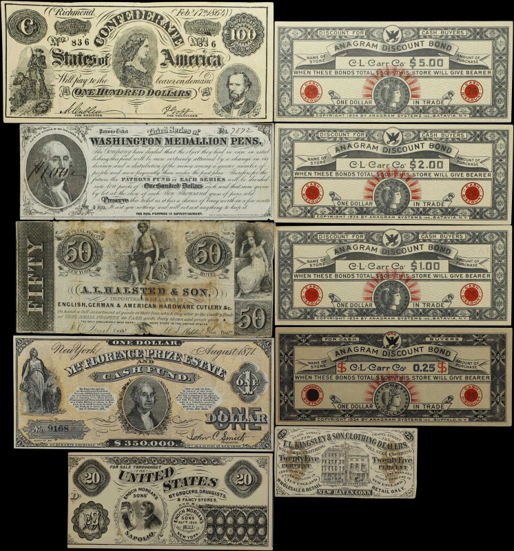 Lot of (10) Miscellaneous Advertising Notes. Mixed Denominations. Very Fine to C...