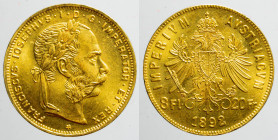 EUROPE - AUSTRIA - Empire - Franz Josef Ist (1848-1916)

COIN :
8 Florin - 20 Francs Restrike
OBVERSE : FRANCISCVS.IOSEPHVS.I.D.G.IMPERATOR.ET.REX...