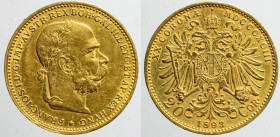 EUROPE - AUSTRIA - Empire - Franz Josef Ist (1848-1916)

COIN :
20 Corona
OBVERSE : FRANC.IOS.I.D.G.IMP.AVSTR.REX BOH.GAL.ILL.ETC.ET AP.REX.HVNG /...