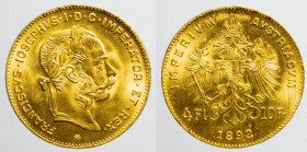 EUROPE - AUSTRIA - Empire - Franz Josef Ist (1848-1916)

COIN :
4 Florint - restrike
OBVERSE : FRANCISCVS.IOSEPHVS.I.D.G.IMPERATOR.ET.REX / laurea...