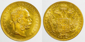 EUROPE - AUSTRIA - Empire - Franz Josef Ist (1848-1916)

COIN :
1 Ducat - restrike
OBVERSE : FRANC.IOS.I.D.G.AVSTRIAE IMPERATOR / laureate head of...