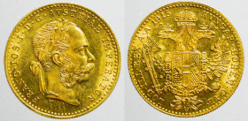 EUROPE - AUSTRIA - Empire - Franz Josef Ist (1848-1916)

COIN :
1 Ducat - restrike
OBVERSE : FRANC.IOS.I.D.G.AVSTRIAE IMPERATOR / laureate head of...