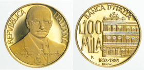EUROPE - ITALY - Republic (1946-date)

COIN :
100000 lire - Century of Bank of Italy foundation
OBVERSE : REPVBBLICA - ITALIANA / Bust of Luigi Ei...