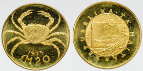 EUROPE - MALTA - Republic (1975-date)

COIN :
20 pounds - crab
OBVERSE : REPVBBLIKA.TA.MALTA / Emblem within circle
REVERSE: - / Fresch water cra...