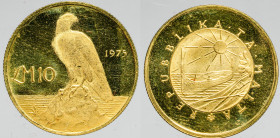 EUROPE - MALTA - Republic (1975-date)

COIN :
10 pounds
OBVERSE : REPVBBLIKA.TA.MALTA / Emblem within circle
REVERSE: - / Maltese falcon - side £...
