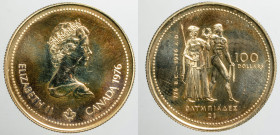 AMERICA NORTH & SOUTH - CANADA - Under GB Government - Elisabeth IInd (1952-2022)

COIN :
100 dollars - olympic games
OBVERSE : ELIZABETH II - lea...