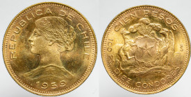 AMERICA NORTH & SOUTH - CHILE - Republic (1821-date)

COIN :
100 pesos
OBVERSE : REPUBLICA DE CHILE / Draped bust, bare head with coiled hair of L...