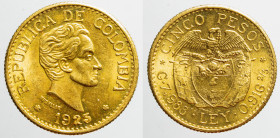 AMERICA NORTH & SOUTH - COLOMBIA - Republic (1886-date)

COIN :
5 pesos - MFDFLLIN on obverse
OBVERSE : REPUBLICA DE COLOMBIA / Bare head of Simon...