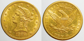 AMERICA NORTH & SOUTH - UNITED STATES OF AMERICA - Federal Republic (1776-date)

COIN :
10 dollari - Coronet Head
OBVERSE : - / Diademed head of t...