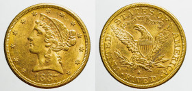 AMERICA NORTH & SOUTH - UNITED STATES OF AMERICA - Federal Republic (1776-date)

COIN :
5 dollari - coronet head
OBVERSE : - / Diademed head of th...