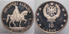 EUROPE - ALBANIA - Republic - Socialist Republic (1945-1990)

COIN :
10 Lek - 500th Anniversary of Skanderbeg's Death
OBVERSE : SHQIPËRI·ALBANIA /...