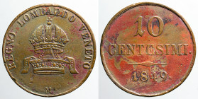 EUROPE - AUSTRIA / ITALY - Milan - Kingdom of Lombardy-Veneto - Franz Josef Ist (1848-1916)

COIN :
10 Centesimi 1^ type
OBVERSE : REGNO LOMBARDO ...