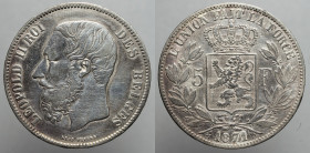 EUROPE - BELGIUM - Kingdom - Leopold II (1865-1909)

COIN :
5 francs
OBVERSE : LEOPOLD PREMIER-ROI DES BELGES / bare head of Leopold Ist left - be...