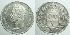EUROPE - FRANCE - Kingdom - Charles Xth (1824-1830)

COIN :
5 Francs
OBVERSE : CHARLES X ROI -DE FRANCE - bare head of Charles X left
REVERSE: - ...