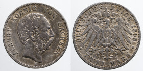 EUROPE - GERMANY - Saxony - Albert (1873-1902)

COIN :
2 mark
OBVERSE : ALBERT KOENIG VON SACHSEN / bare head of Albetr right - below E
REVERSE: ...