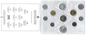 EUROPE - ITALY - Republic (1946-date)

LOT :
Original mint set 1991
Date : 1991 - Mint: Rome - Material : Various with two Silver coins - Diameter...