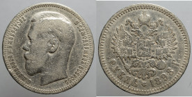 EUROPE - RUSSIA - Empire - Nicholas IInd (1894-1917)

COIN :
Rouble - no mintmaster's mark- one star on the edge
OBVERSE : Б.М.НИКОЛАЙ II ИМПЕРАТО...