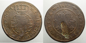 AFRICA / ASIA / OCEANIA - ANGOLA - Portuguese Colony - Pedro Vth (1853-1861)

COIN :
4 Macutas - Countermark CROWNED SHIELD "Escudete Coroado"
OBV...