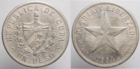 AMERICA NORTH & SOUTH - CUBA - Republic - First Republic (1902-1906, 1909-1959)

COIN :
1 Peso
OBVERSE : REPUBLICA DE CUBA / Cuba coat of arms - b...